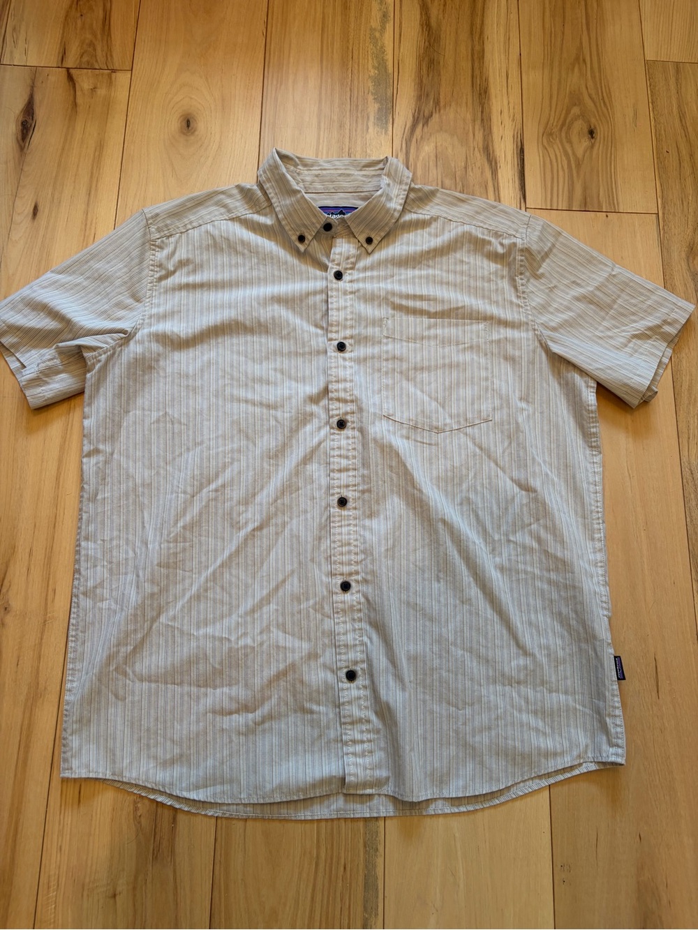Patagonia Striped Short Sleeve Button Down Shirt Mens XL Gorpcore Trail